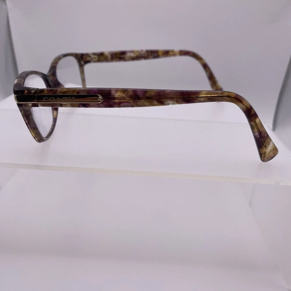 Coach Eyeglasses Women FRAME ONLY HC6065 51-17-135 Confetti Light Brown 001
